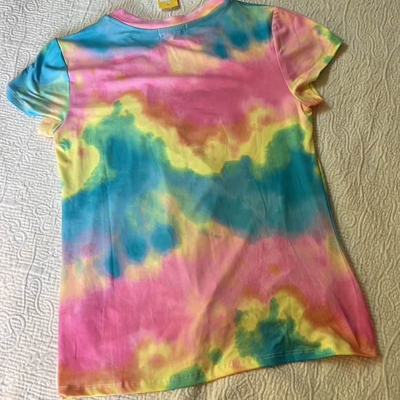 NWT Stitch Fix Kids tie dye twist front tee w unicorn logo - Picture 5 of 6